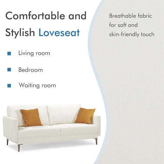 Modern Loveseat with Comfy Backrest Cushions-Gray