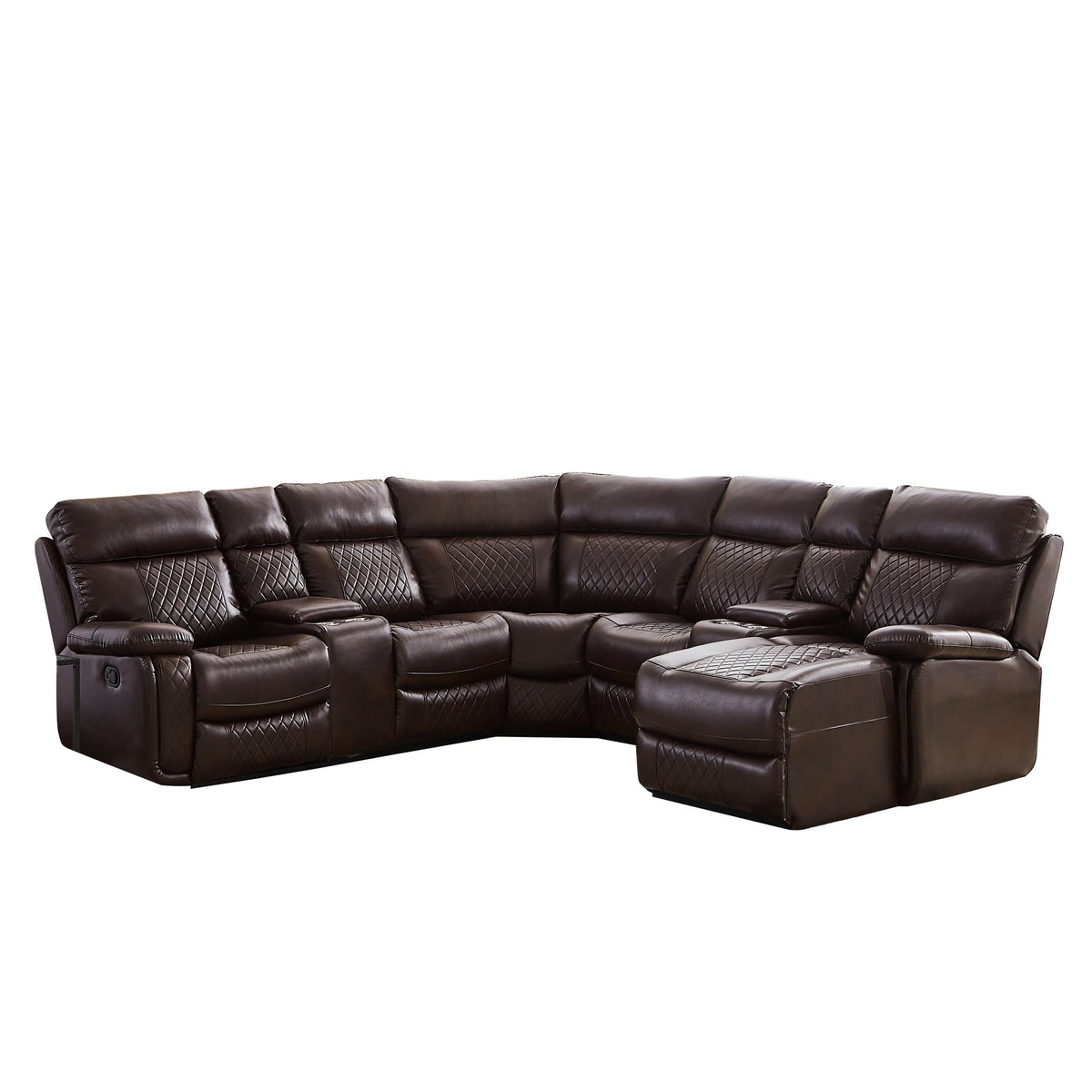 Conjunto de sala de estar reclinável manual seccional (Este produto é um item superdimensionado/LTL)