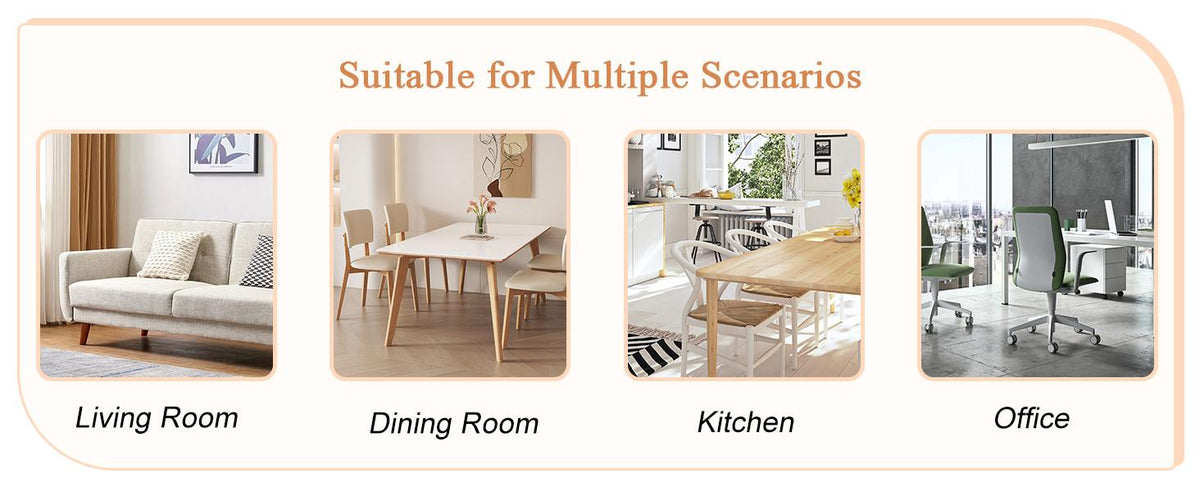 Un juego de 4 sillas de comedor, asientos con respaldo alto de material de PU y patas resistentes, adecuadas para restaurantes, cocinas y salas de estar.