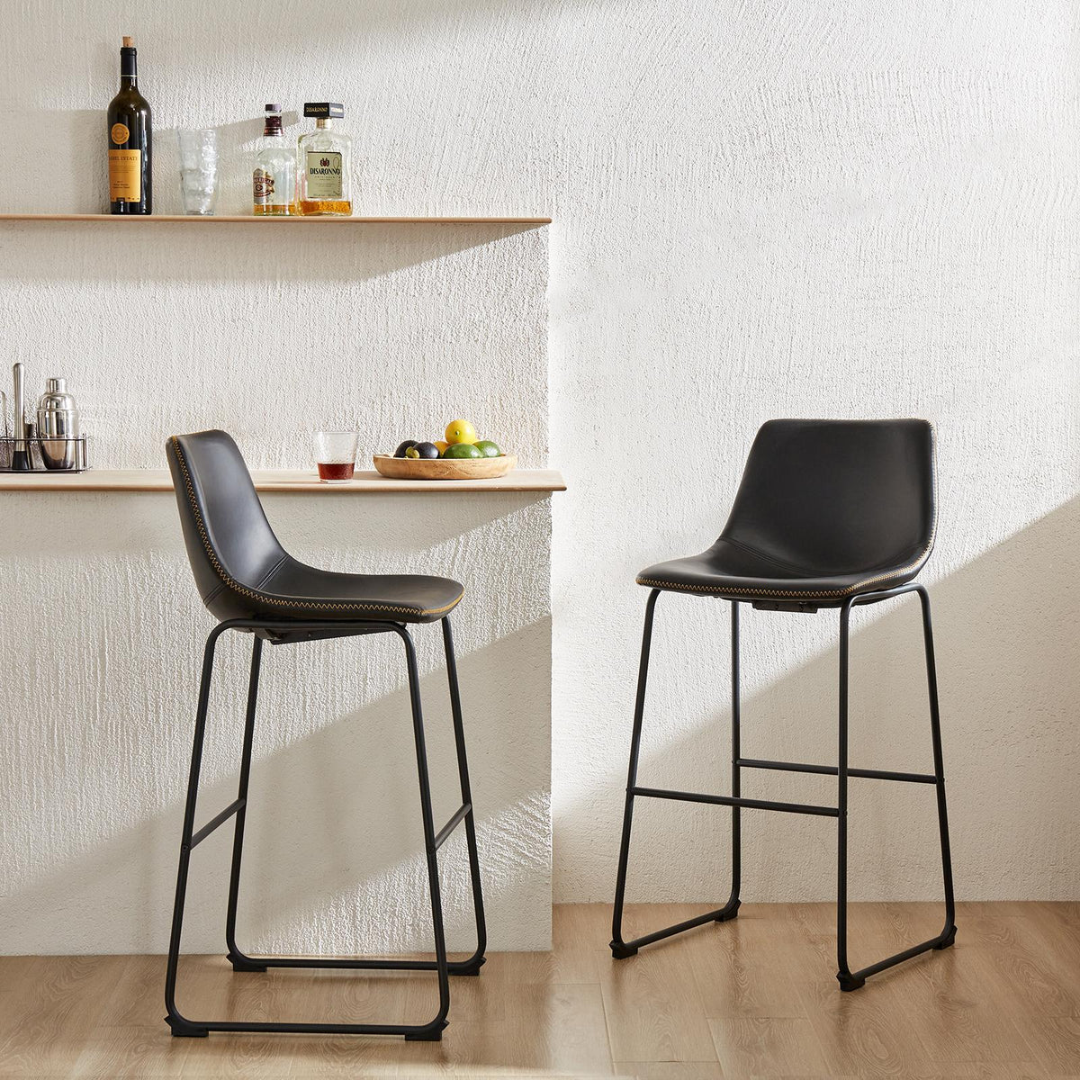 Taburetes de metal de altura mostrador - Juego de 2 sillas de comedor