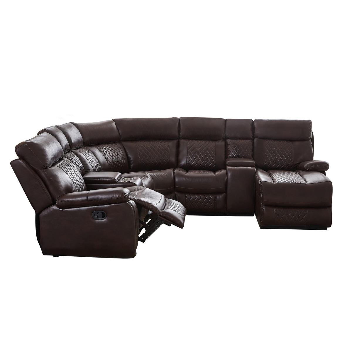 Conjunto de sala de estar reclinável manual seccional (Este produto é um item superdimensionado/LTL)