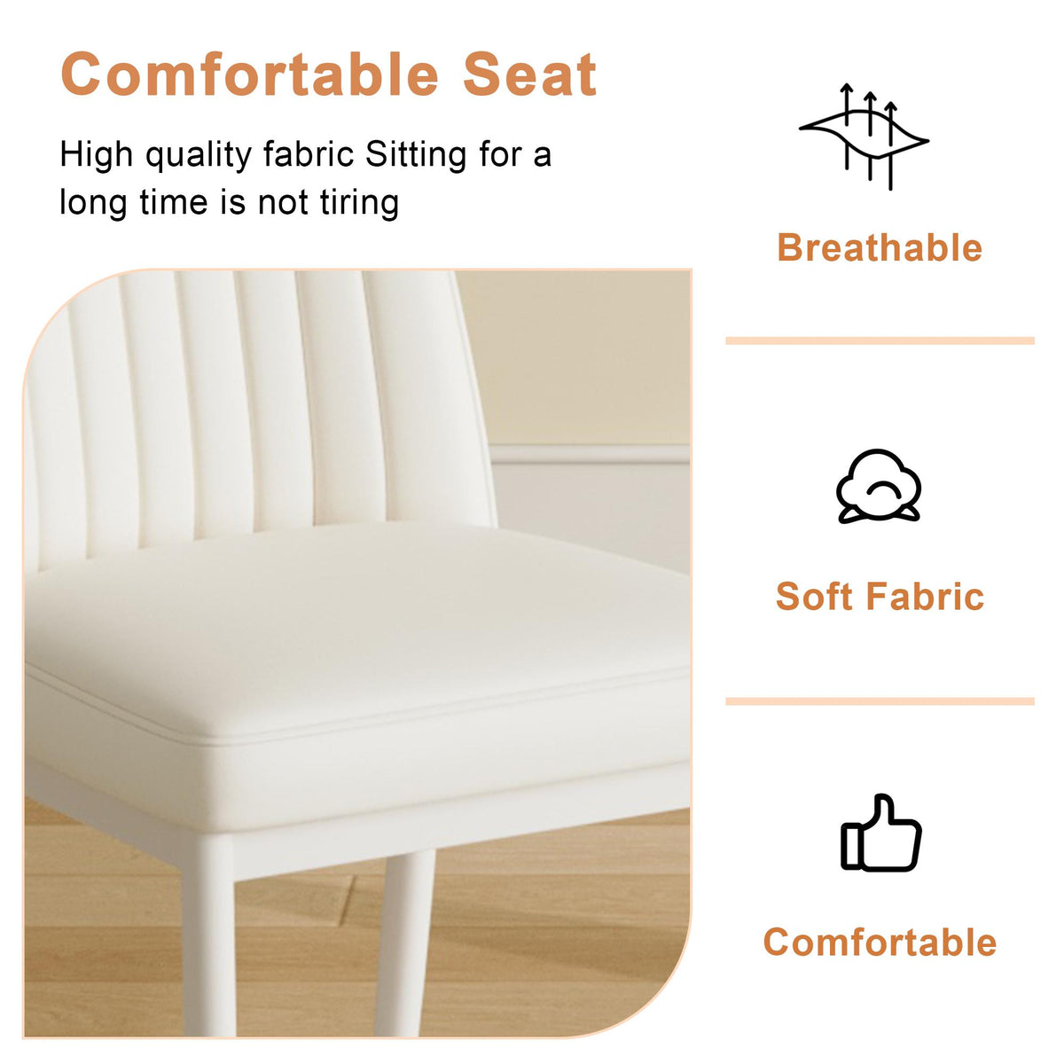 Un juego de 4 sillas de comedor, asientos con respaldo alto de material de PU y patas resistentes, adecuadas para restaurantes, cocinas y salas de estar.