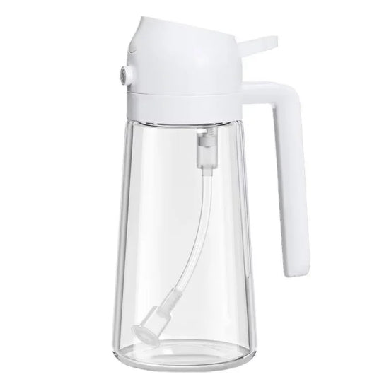 2-in-1 Kitchen Oil Sprayer and Dispenser Bottle, Plastic Oil Mister for Cooking, BBQ, Baking, Roasting and Picnic