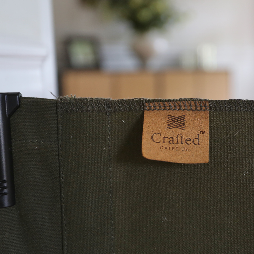 Oil Waxed Canvas Pet Safety Gate – Durable, Waterproof, Vintage-Inspired | fit openings from 27.6" to 55" wide and stand 33"